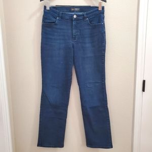 Lee Jeans Womens 10 Relaxed Fit Straight Leg Mid Rise Pants Stretch Blue